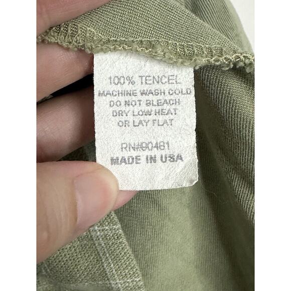 Vintage Life History Sage Green Lyocell Button Front Lagenlook Top Size Large - Picture 5 of 7